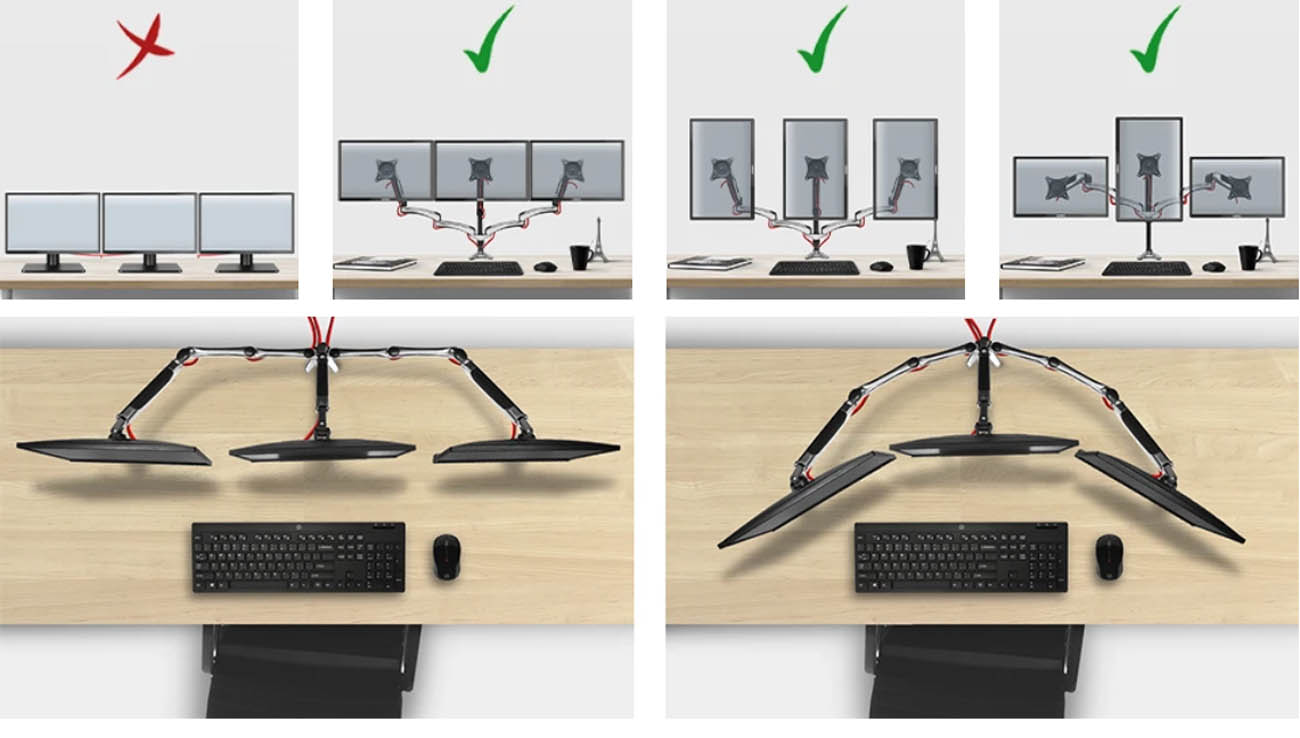Duronic DM251X3 PC Monitor Arm Stand